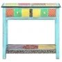 Hand-painted solid mango wood console table 80x35x75 cm by vidaXL, Side tables - Ref: Foro24-286160, Price: 188,51 €, Discoun...