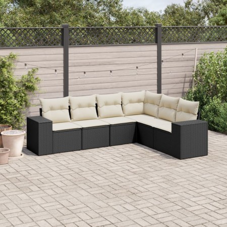 Set de sofás de jardín 6 piezas y cojines ratán sintético negro de , Conjuntos de jardín - Ref: Foro24-3222605, Precio: 354,4...