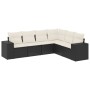 Set de sofás de jardín 6 piezas y cojines ratán sintético negro de , Conjuntos de jardín - Ref: Foro24-3222605, Precio: 354,4...