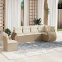 Juego de sofás jardín con cojines 6 pzas ratán sintético beige de , Conjuntos de jardín - Ref: Foro24-3253765, Precio: 482,57...