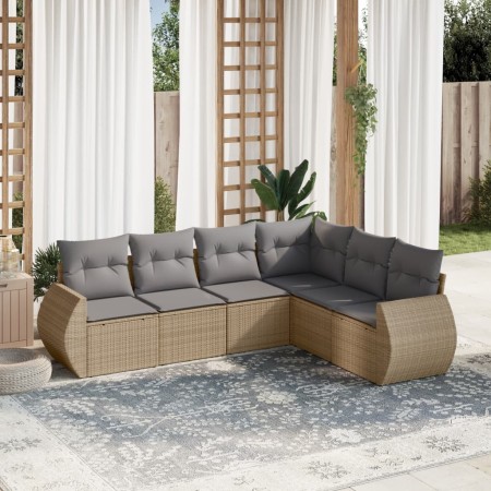 Juego de sofás jardín con cojines 6 pzas ratán sintético beige de , Conjuntos de jardín - Ref: Foro24-3253746, Precio: 432,78...