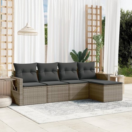 Juego de sofás jardín con cojines 5 pzas ratán sintético gris de , Conjuntos de jardín - Ref: Foro24-3252427, Precio: 320,78 ...
