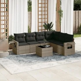 Set de sofás de jardín 7 piezas con cojines ratán PE gris de , Conjuntos de jardín - Ref: Foro24-3252557, Precio: 440,98 €, D...
