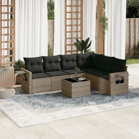 Set de sofás de jardín 7 piezas con cojines ratán PE gris de , Conjuntos de jardín - Ref: Foro24-3252557, Precio: 447,93 €, D...