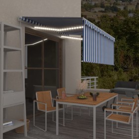 Toldo retráctil manual con persiana y LED azul y blanco 3x2,5 m de , Toldos - Ref: Foro24-3069261, Precio: 301,65 €, Descuent...