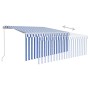 Toldo retráctil manual con persiana y LED azul y blanco 3x2,5 m de , Toldos - Ref: Foro24-3069261, Precio: 301,65 €, Descuent...