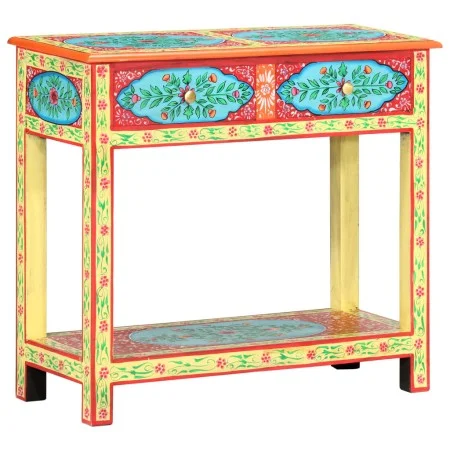 Hand painted solid mango wood console table 80x35x75 cm by vidaXL, Side tables - Ref: Foro24-286159, Price: 189,81 €, Discoun...