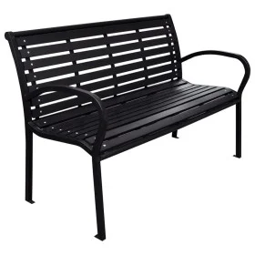 Gartenbank aus schwarzem Stahl und WPC 116 cm von , Gartenbänke - Ref: Foro24-319578, Preis: 141,95 €, Rabatt: %