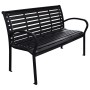 Banco de jardín acero y WPC negro 116 cm de , Bancos de jardín - Ref: Foro24-319578, Precio: 144,22 €, Descuento: %