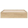Cama con cajones madera ingeniería roble Sonoma 150x200 cm de , Camas y somieres - Ref: Foro24-3207268, Precio: 197,71 €, Des...