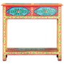 Mesa consola pintada a mano madera maciza de mango 80x35x75 cm de vidaXL, Mesas auxiliares - Ref: Foro24-286159, Precio: 185,...