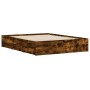 Cama con cajones madera de ingeniería roble ahumado 140x200 cm de , Camas y somieres - Ref: Foro24-3207277, Precio: 161,85 €,...