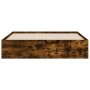 Cama con cajones madera de ingeniería roble ahumado 140x200 cm de , Camas y somieres - Ref: Foro24-3207277, Precio: 161,85 €,...