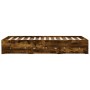Cama con cajones madera de ingeniería roble ahumado 140x200 cm de , Camas y somieres - Ref: Foro24-3207277, Precio: 161,85 €,...