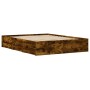 Cama con cajones madera de ingeniería roble ahumado 140x200 cm de , Camas y somieres - Ref: Foro24-3207277, Precio: 161,85 €,...