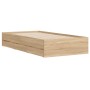 Cama con cajones madera ingeniería roble Sonoma 90x200 cm de , Camas y somieres - Ref: Foro24-3207296, Precio: 130,66 €, Desc...