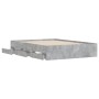 Cama con cajones madera ingeniería gris hormigón 135x190 cm de , Camas y somieres - Ref: Foro24-3207311, Precio: 181,52 €, De...