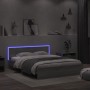 Estructura de cama cabecero y luces LED gris Sonoma 160x200 cm de , Camas y somieres - Ref: Foro24-3207600, Precio: 202,36 €,...