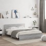 Estructura de cama cabecero y luces LED gris Sonoma 160x200 cm de , Camas y somieres - Ref: Foro24-3207600, Precio: 202,36 €,...