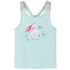Camiseta de tirantes infantil verde menta claro 128 de , Camisetas para niños - Ref: Foro24-10672, Precio: 8,39 €, Descuento: %