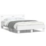 Estructura de cama con cabecero y luces LED blanco 135x190 cm de , Camas y somieres - Ref: Foro24-3207567, Precio: 160,68 €, ...