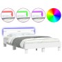 Estructura de cama con cabecero y luces LED blanco 135x190 cm de , Camas y somieres - Ref: Foro24-3207567, Precio: 160,68 €, ...
