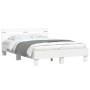 Estructura de cama con cabecero y luces LED blanco 135x190 cm de , Camas y somieres - Ref: Foro24-3207567, Precio: 160,68 €, ...
