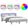 Estructura de cama cabecero y luces LED gris Sonoma 140x190 cm de , Camas y somieres - Ref: Foro24-3207565, Precio: 178,46 €,...