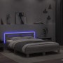 Estructura de cama cabecero y luces LED gris Sonoma 140x190 cm de , Camas y somieres - Ref: Foro24-3207565, Precio: 178,46 €,...