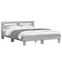 Estructura de cama cabecero y luces LED gris Sonoma 140x190 cm de , Camas y somieres - Ref: Foro24-3207565, Precio: 178,46 €,...