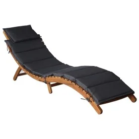 Lounger with cushion solid dark gray acacia wood by vidaXL, Loungers - Ref: Foro24-46651, Price: 161,41 €, Discount: %