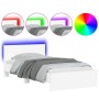 Estructura de cama con cabecero y luces LED blanco 100x200 cm de , Camas y somieres - Ref: Foro24-838799, Precio: 127,29 €, D...
