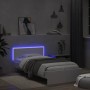 Estructura de cama con cabecero y luces LED blanco 100x200 cm de , Camas y somieres - Ref: Foro24-838799, Precio: 127,29 €, D...