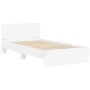 Estructura de cama con cabecero y luces LED blanco 100x200 cm de , Camas y somieres - Ref: Foro24-838799, Precio: 127,29 €, D...