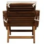 Tumbona con cojín madera maciza de acacia color crema de vidaXL, Tumbonas - Ref: Foro24-46652, Precio: 162,65 €, Descuento: %