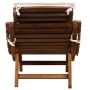 Tumbona con cojín madera maciza de acacia color crema de vidaXL, Tumbonas - Ref: Foro24-46652, Precio: 153,49 €, Descuento: %