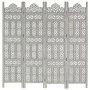 Biombo 4 paneles tallado a mano madera mango gris 160x165 cm de vidaXL, Divisores de ambientes - Ref: Foro24-285322, Precio: ...