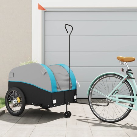 Remolque para bicicleta hierro negro y azul 45 kg de , Remolques para bicicletas - Ref: Foro24-94156, Precio: 97,05 €, Descue...