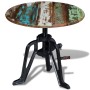 Mesita auxiliar madera reciclada y hierro fundido 60x(42-63) cm en Mesas auxiliares | Comprar online en Foru.es