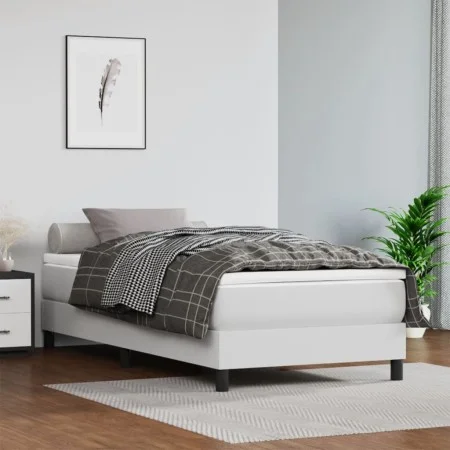 White synthetic leather pocket spring mattress 120x190x20 cm by , Mattresses - Ref: Foro24-4007149, Price: 239,11 €, Discount: %