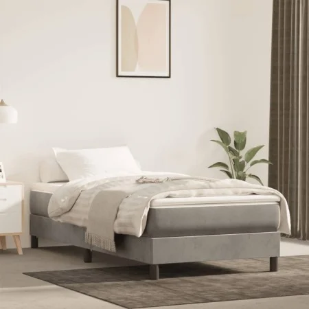 Colchón muelles ensacados terciopelo gris claro 120x190x20 cm de , Colchones - Ref: Foro24-4007154, Precio: 199,87 €, Descuen...