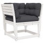 Set sofás jardín 5 pzas con cojines madera maciza pino blanco de , Conjuntos de jardín - Ref: Foro24-3217001, Precio: 640,04 ...