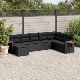 Set de sofás de jardín 8 piezas y cojines ratán sintético negro de , Conjuntos de jardín - Ref: Foro24-3259486, Precio: 525,0...