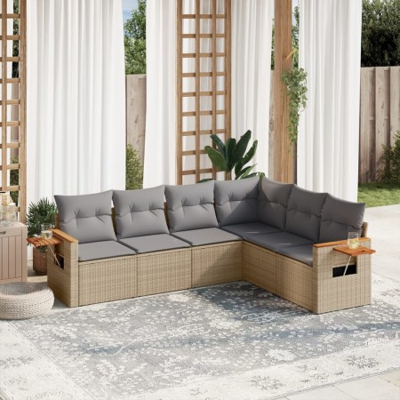 Juego de sofás jardín con cojines 6 pzas ratán sintético beige de , Conjuntos de jardín - Ref: Foro24-3259245, Precio: 429,56...