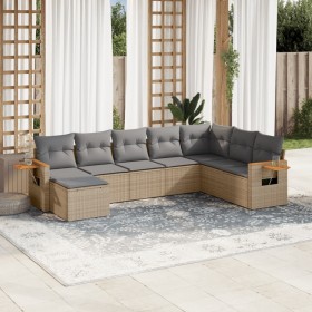 Juego de sofás de jardín con cojines beige 8 pzas ratán PE de , Conjuntos de jardín - Ref: Foro24-3259490, Precio: 519,48 €, ...