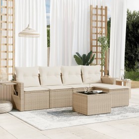 Juego de sofás jardín con cojines 6 pzas ratán sintético beige de , Conjuntos de jardín - Ref: Foro24-3252435, Precio: 440,72...