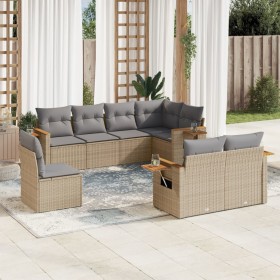 Juego de sofás de jardín con cojines beige 8 pzas ratán PE de , Conjuntos de jardín - Ref: Foro24-3259406, Precio: 579,20 €, ...