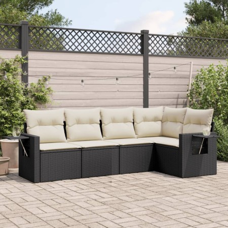 Set de muebles de jardín 5 pzas y cojines ratán sintético negro de , Conjuntos de jardín - Ref: Foro24-3252463, Precio: 336,4...