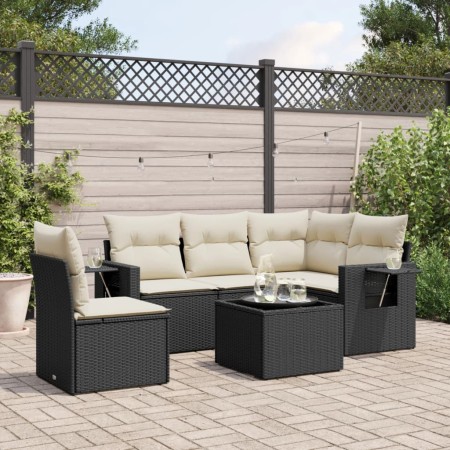 Set de sofás de jardín 6 piezas y cojines ratán sintético negro de , Conjuntos de jardín - Ref: Foro24-3252513, Precio: 382,0...