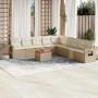 Juego de sofás jardín con cojines beige 10 pzas ratán sintético de , Conjuntos de jardín - Ref: Foro24-3256940, Precio: 639,3...